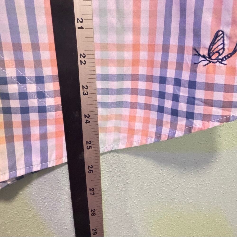 Orvis Women’s Plaid Button-Up Shirt Pink Blue Roll Tab Sleeve Size Medium - Picture 9 of 9